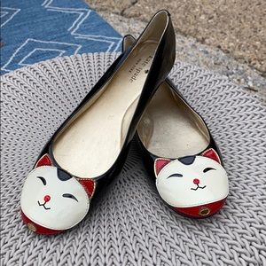 Kate spade lucky cat flats! Worn twice! Excellent!
